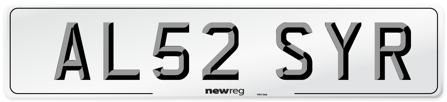 AL52 SYR Number Plate from New Reg